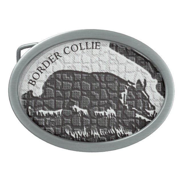 Border Collie Belt Buckle (Front)