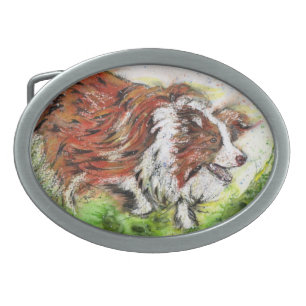 Border Collie Belt Buckle