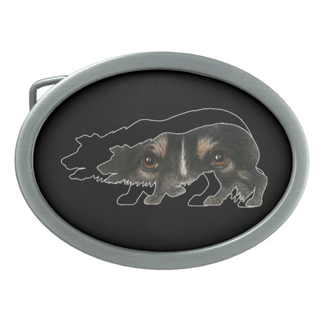 Border Collie Belt Buckle (Front)