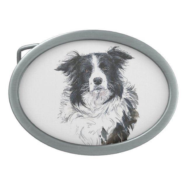 Border Collie Belt Buckle (Front)