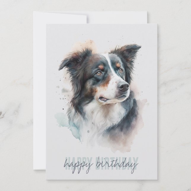 Border Collie Birthday Card (Front)