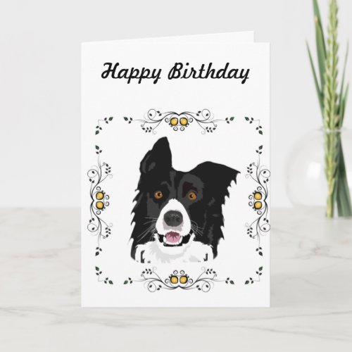 Border Collie Birthday Card