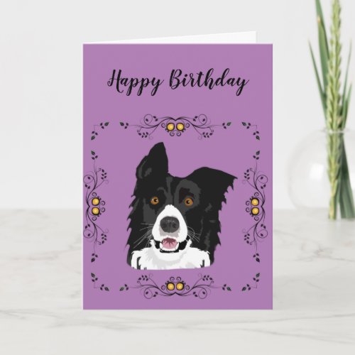 Border Collie Birthday Card