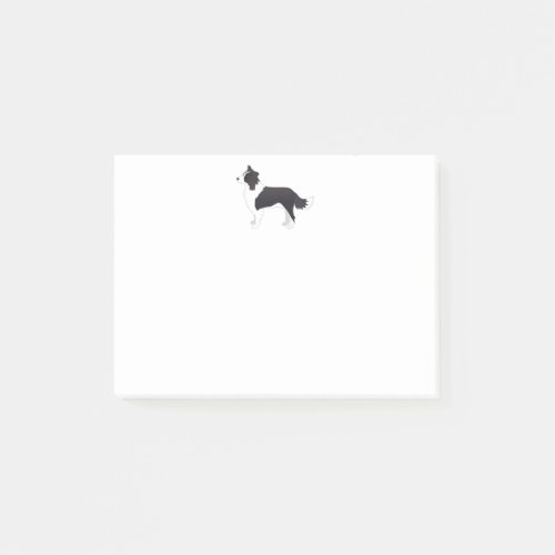 Border Collie Black Dog Breed Side View Silhouette Post_it Notes
