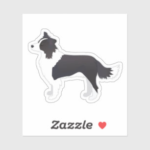 Border Collie Black Dog Breed Side View Silhouette Sticker