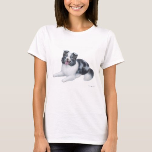 Border Collie Blue Merle Babydoll Shirt