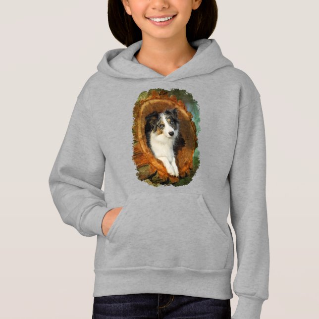 Border Collie Blue Merle Dog Animal Funny  - Hoodie (Front)