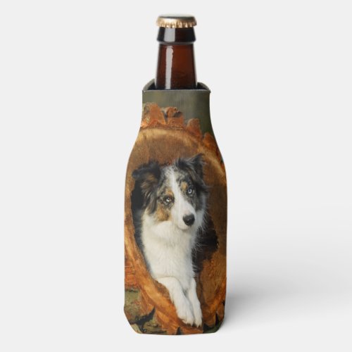 Border Collie Blue Merle Dog Head Photography Pet Bottle Cooler