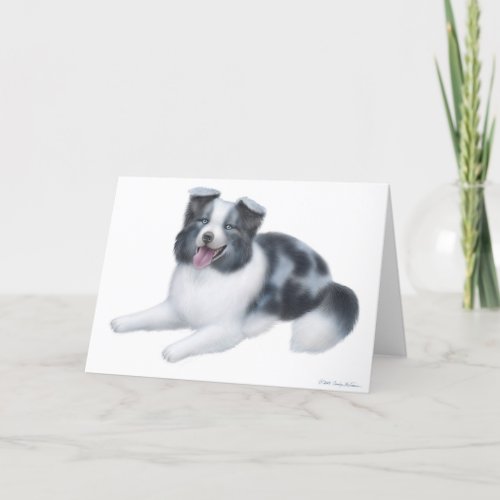 Border Collie Blue Merle Greeting Card