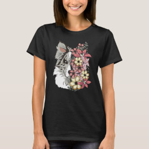 Border Collie Blue Merle With Flowers T-Shirt