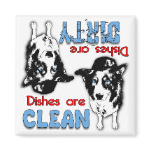 Border Collie Cartoon Dishwasher Magnet