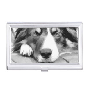 BORDER COLLIE CASE FOR BUSINESS CARDS
