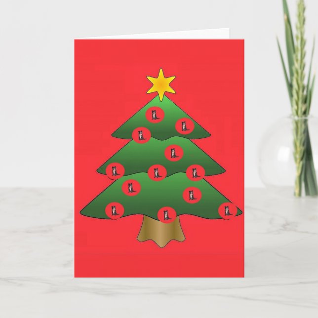 Border Collie Christmas Card (Front)