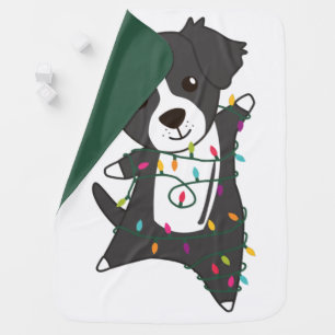 Border Collie Christmas Dog Winter Animals Dogs Ba Baby Blanket