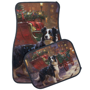 Border Collie Christmas Festive Season Car Floor Mat
