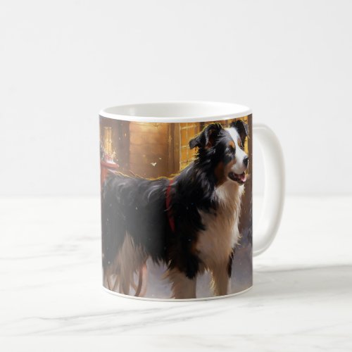 Border Collie Christmas Festive Season Coffee Mug