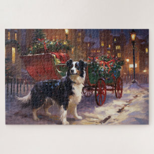 Border Collie Christmas Festive Season Jigsaw Puzzle