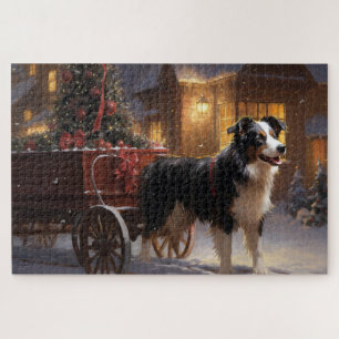 Border Collie Christmas Festive Season Jigsaw Puzzle