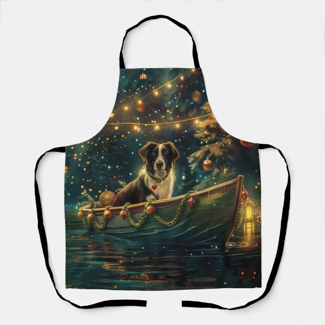 Border Collie Christmas Festive Voyage Apron (Front)