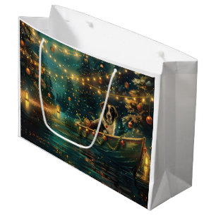 Border Collie Christmas Festive Voyage Large Gift Bag