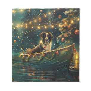 Border Collie Christmas Festive Voyage Notepad