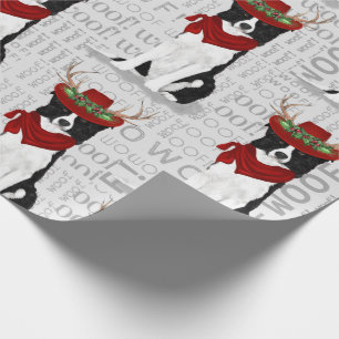 Border Collie Christmas for Dog Lover Wrapping Paper