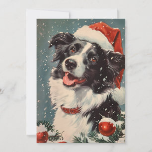 Border Collie Christmas Holiday Card