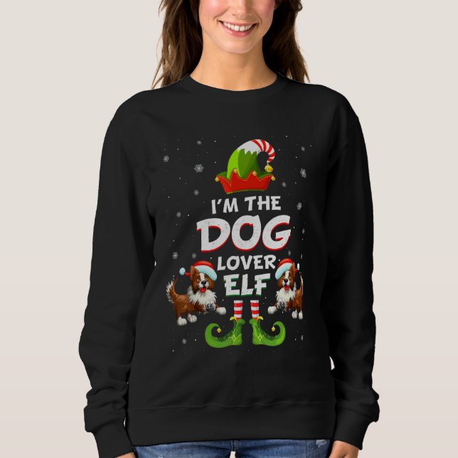 Border Collie Christmas I'm The Dog Elf Sweatshirt (Front)