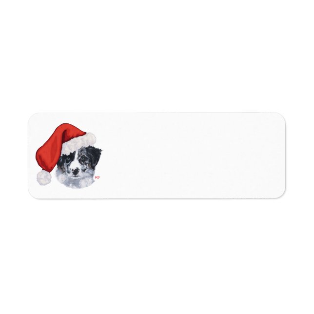 Border Collie Christmas Label (Front)