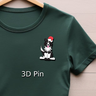 Border Collie Christmas Pet Cutout Pin