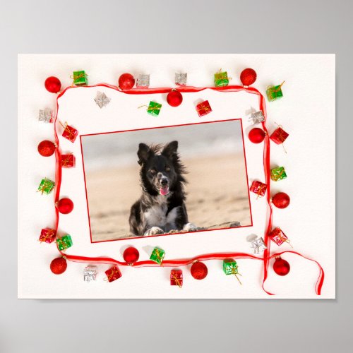 Border Collie Christmas Poster Paper matte