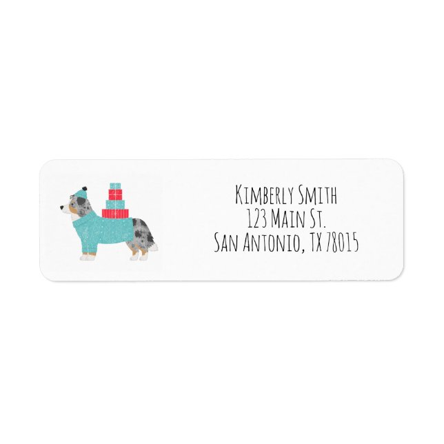Border Collie Christmas Return Address  Label (Front)