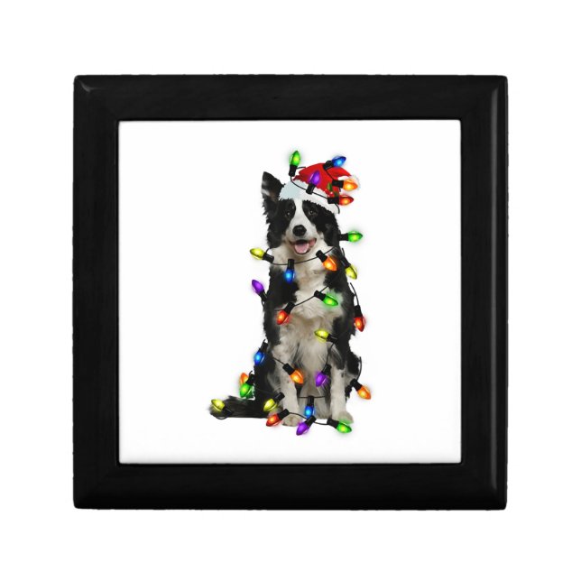 Border Collie Christmas Santa Funny Dog Lover Gift Box (Front)