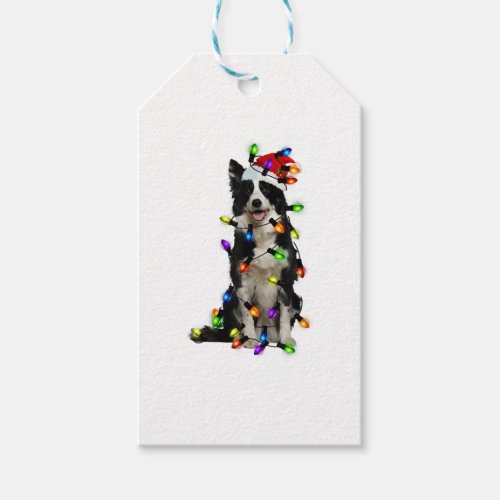 Border Collie Christmas Santa Funny Dog Lover Gift Tags