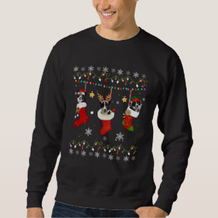 Border Collie Christmas Socks Lights  Dog Sweatshirt