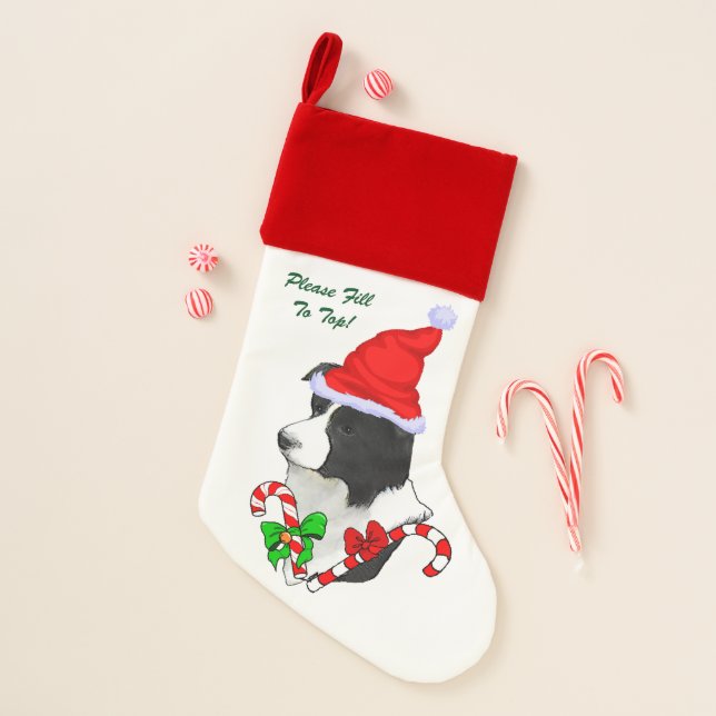 Border Collie Christmas Stocking (Front)