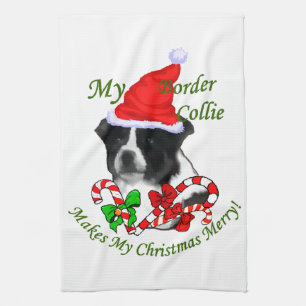 Border Collie Christmas Towel