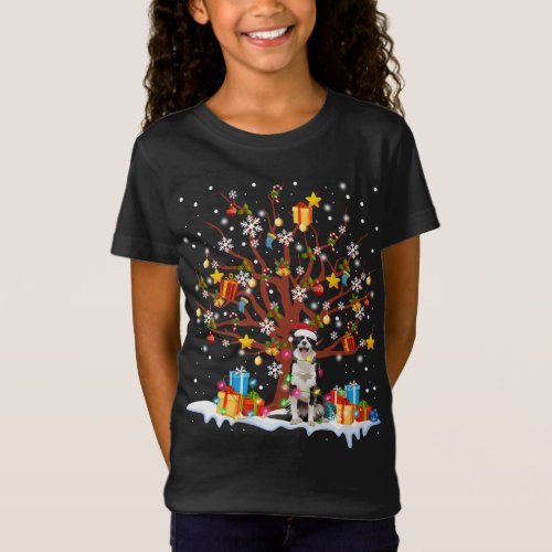 Border Collie Christmas Tree Lights Ornament Decor T_Shirt