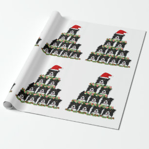 Border Collie Christmas Tree Wrapping Paper