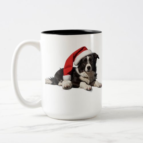 Border Collie Christmas Two_Tone Coffee Mug
