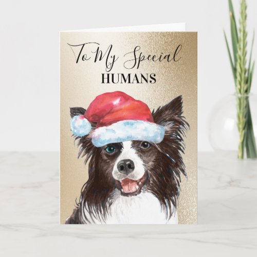 Border Collie Christmas wish to humans cute Card
