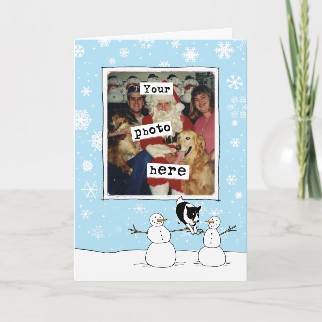 Border Collie Christmas | Your Photo | Cute Dog Holiday Card (Front)