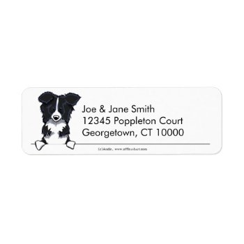 Border Collie Clean & Simple Label by offleashart at Zazzle