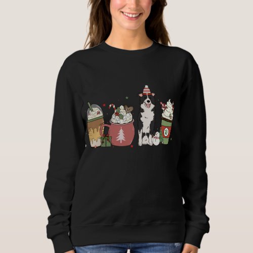Border Collie Coffee Latte Winter Christmas Dog Mo Sweatshirt