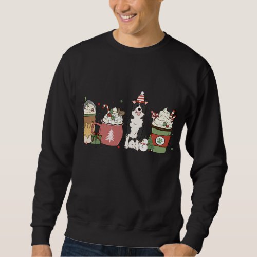 Border Collie Coffee Latte Winter Christmas Dog Mo Sweatshirt