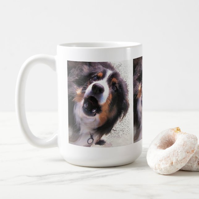 BORDER COLLIE COFFEE MUG (With Donut)