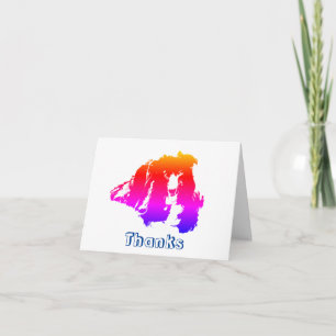 Border Collie Color Silhouette Dog Thank You Card