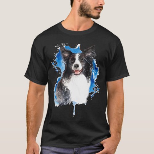 Border Collie Colorful Dog Lover T_Shirt
