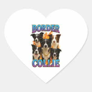 Border Collie Copy Heart Sticker