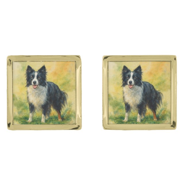 Border Collie Cufflinks (Front)